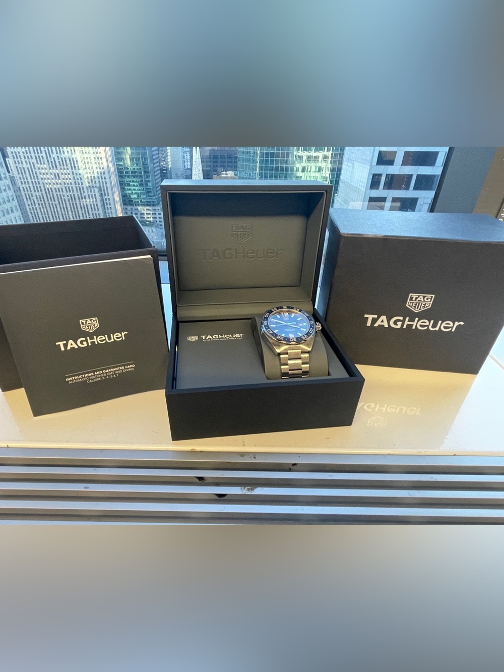 TAG Heuer Formula 1 Automatic 43mm Steel Black Dial Mens Watch WAZ2011 Box